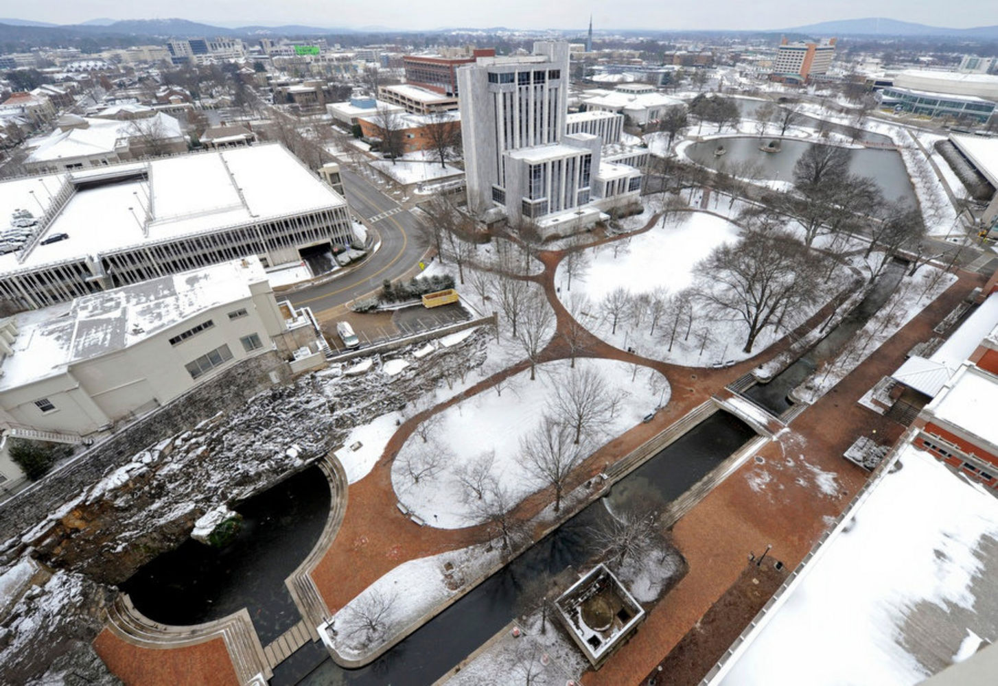 Big Spring International Park after snow on February 11. (Photo courtesy of Bob Gathany & al.com/Alabama Media Group)