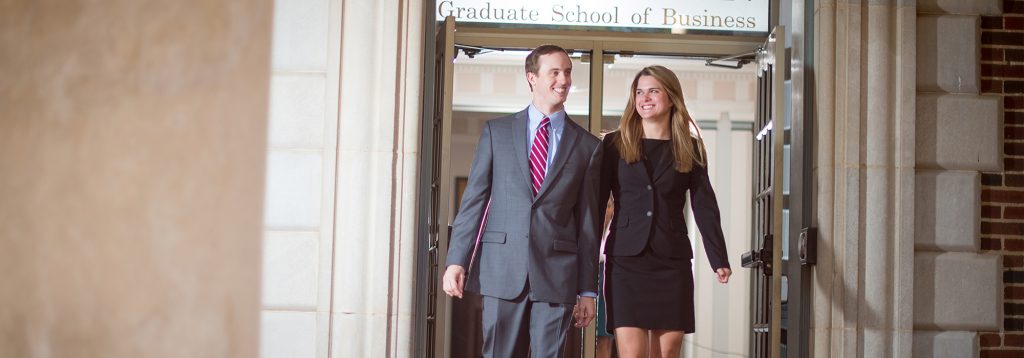 students leaving bidgood hall